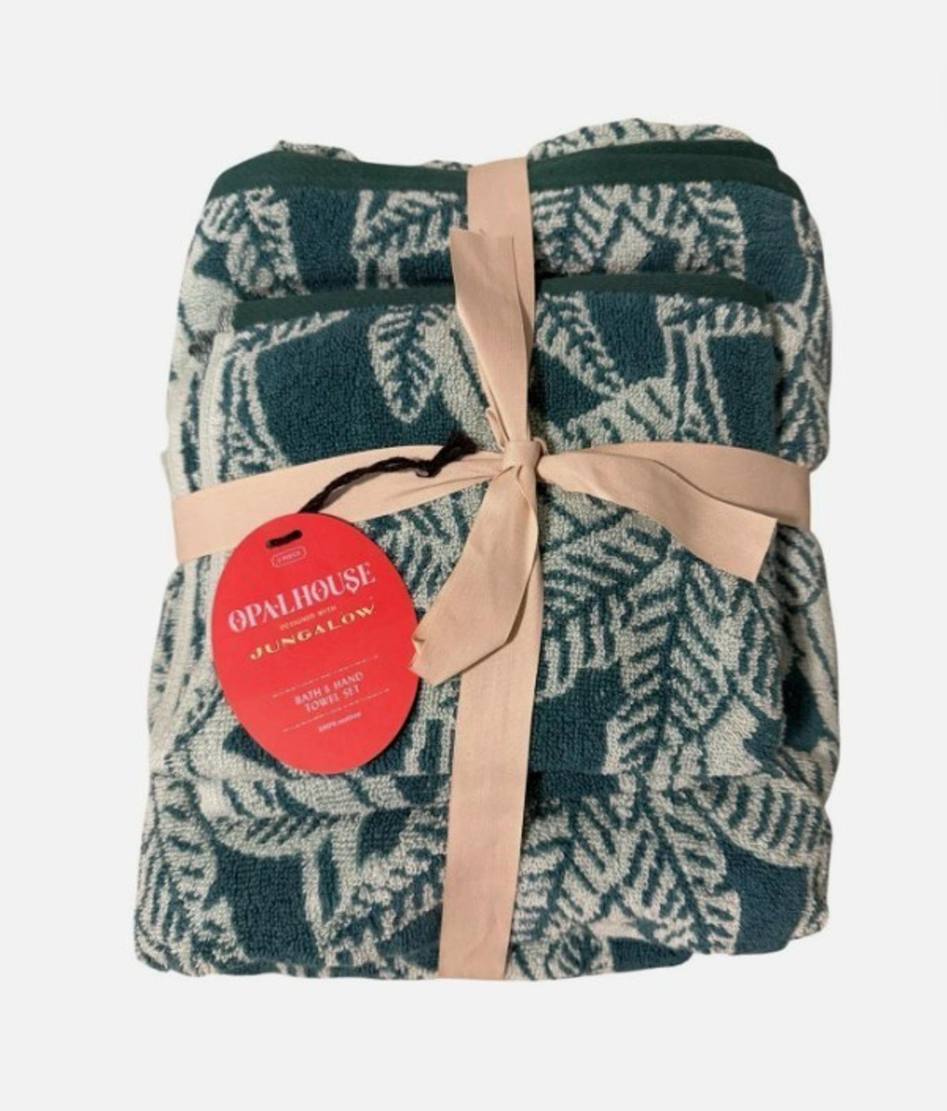 Paradise Bath & Hand Towel Set Green - Opalhouse Double Pack (4pc Total)