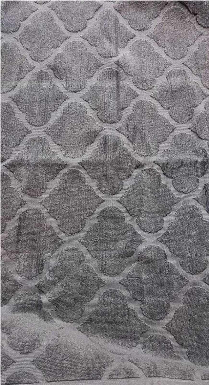 WelHome by Welspun 100% Cotton Geometric Tub Mat 2PK Set Gray