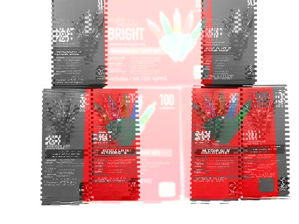 Make the Season Bright Indoor and Outdoor Christmas Multi-Color Lights 3-Pack