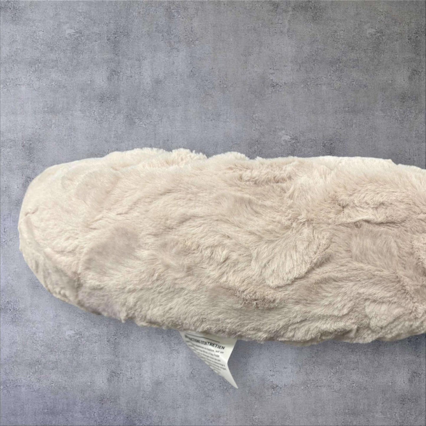 Calming Donut Cat Dog Bed in Faux Fur Cream 23"