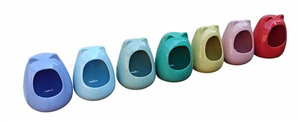 Ceramic Chinchilla Home 9 inches tall 7 in wide 6 in deep Opening is 4" circle