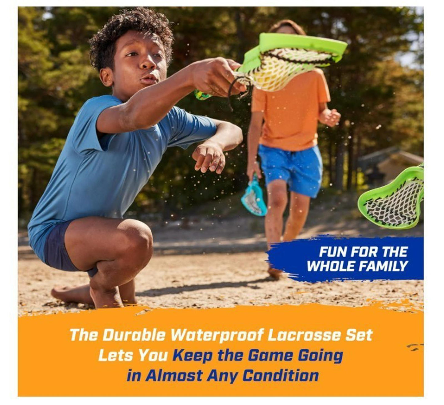 Hydro Lacrosse, Blue, Outdoor Games for Adults & Kids, Swimming Pool with Ball