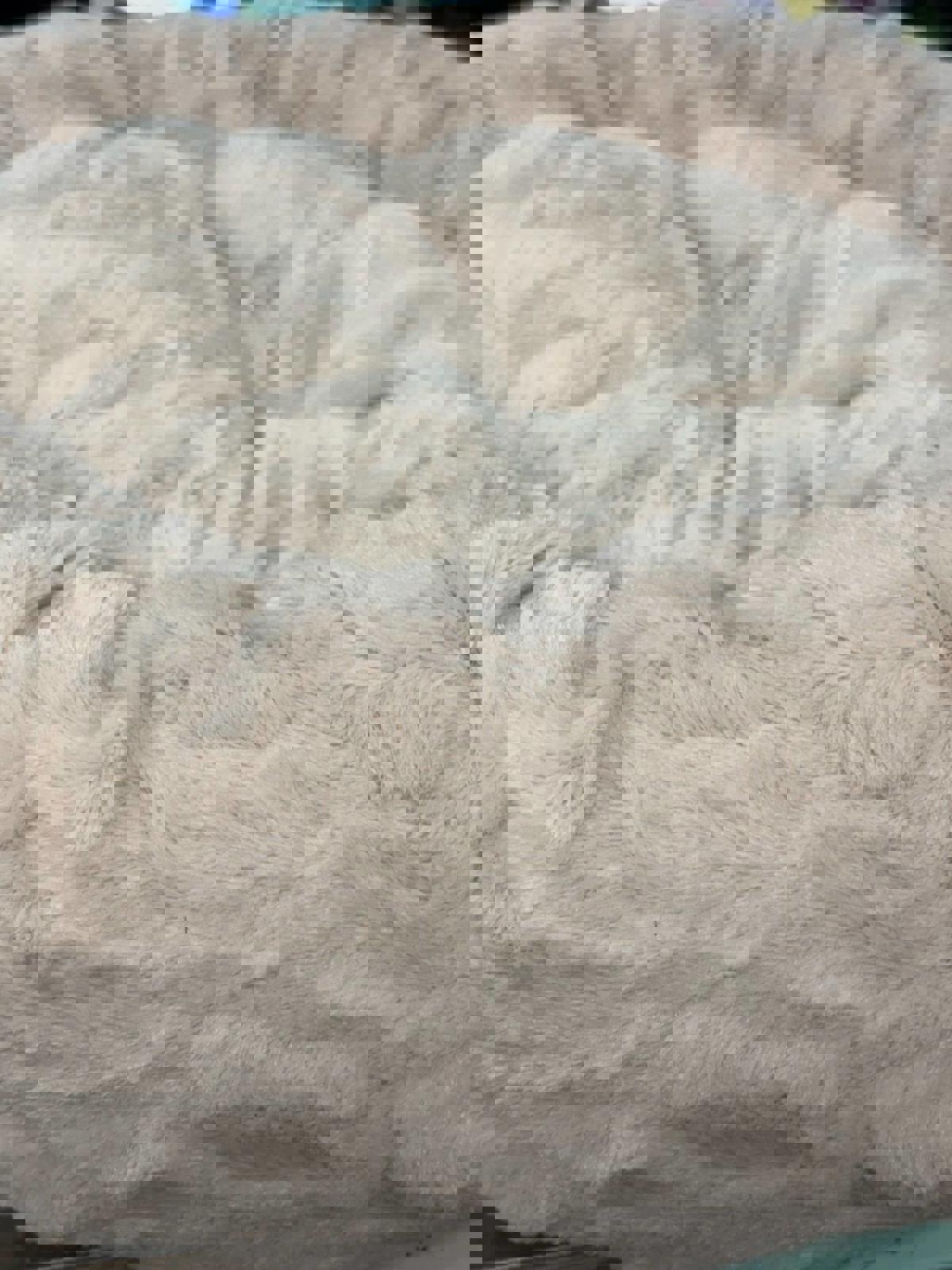 Calming Donut Cat Dog Bed in Faux Fur Cream 23"