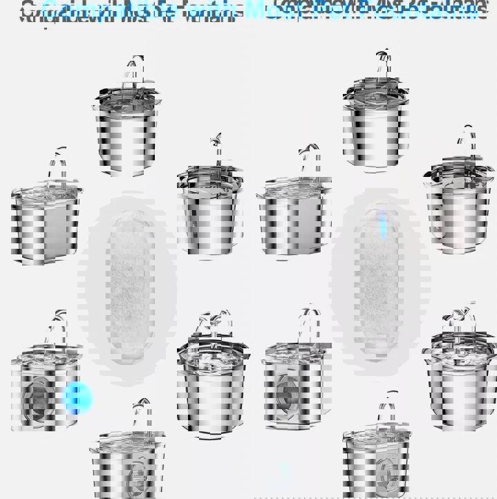 16Pcs Dog Cat Water Fountain Filters Automatic Pet Fountain Filter Replacement