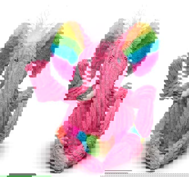 Elephant Tiny 6" Corduroy Knotties Plush XS Dog Toy SqueakerWEE HUGGLEHOUNDS