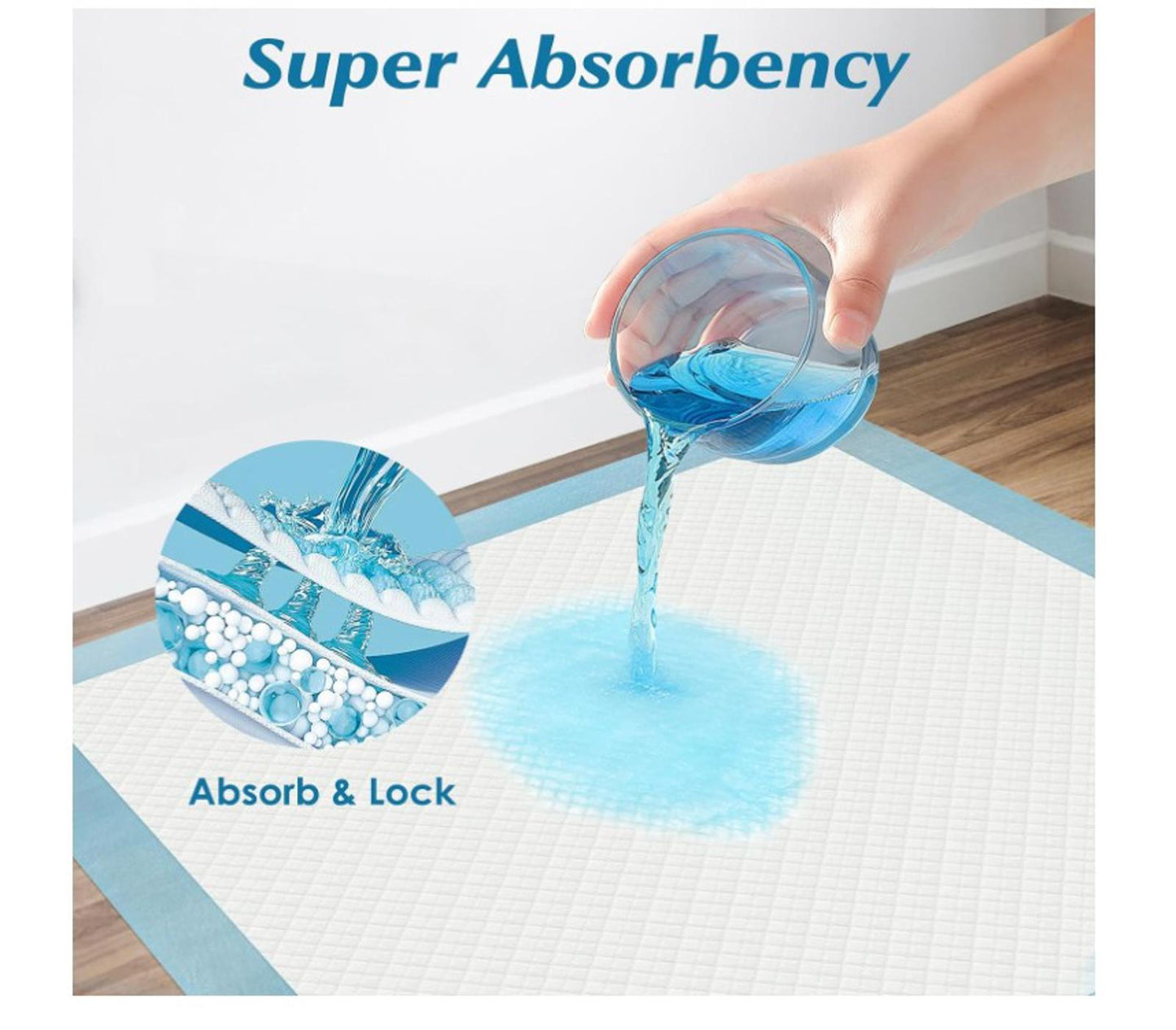 120 Count 22” x 22” Disposable Pads, Leakproof, Absorbent Carbon Pads