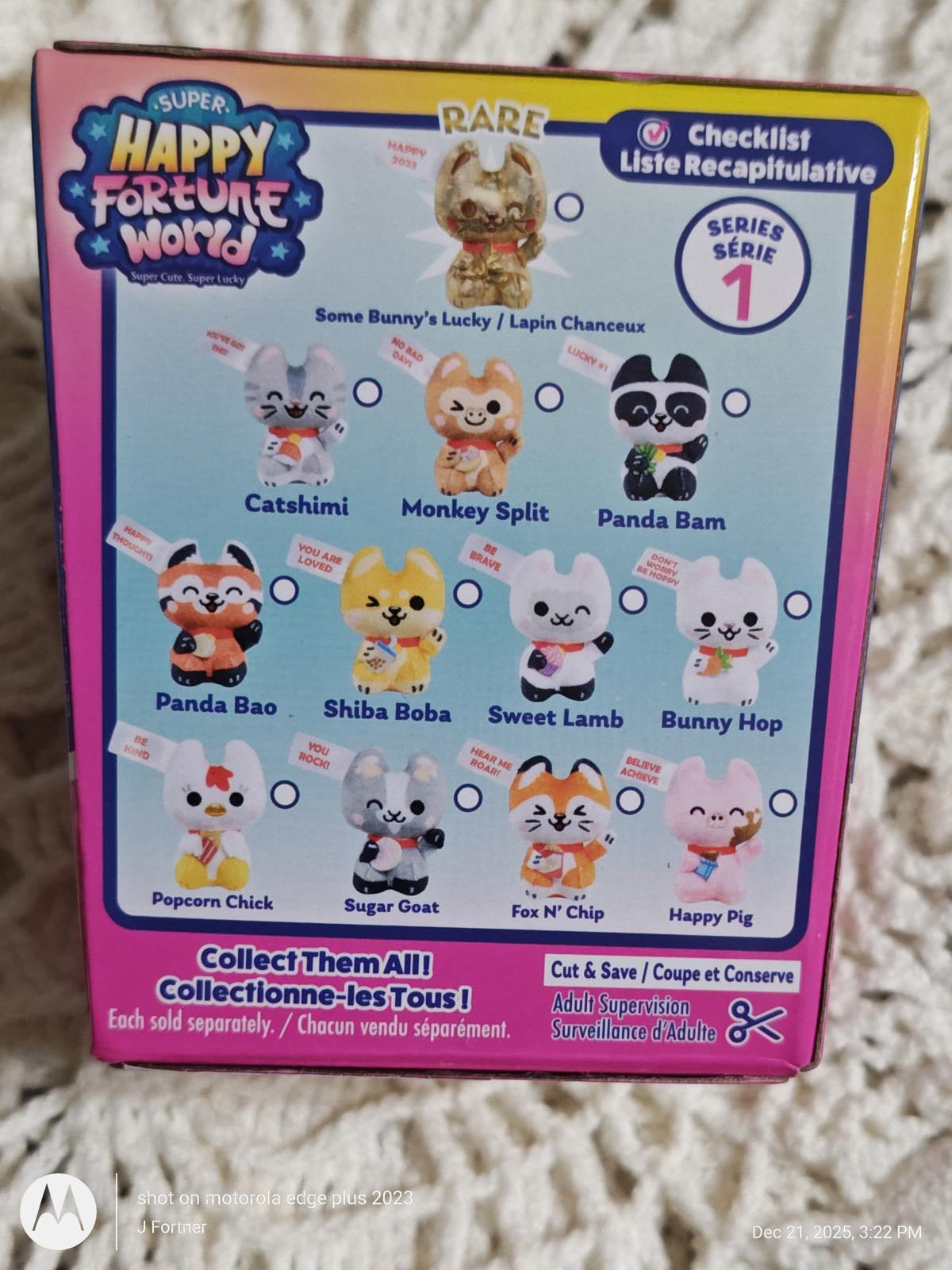 Super Happy Fortune World Mini Collectible Stylized Plush, Series 1 - 3 Pack