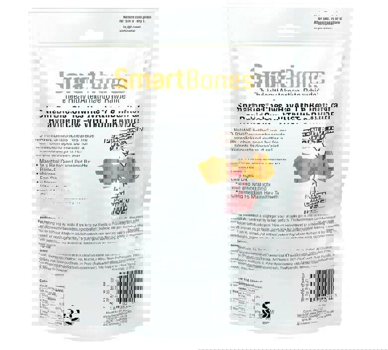 SmartBones Rawhide-Free Peanut Butter Mini Bones 16 Count (Pack of 1)