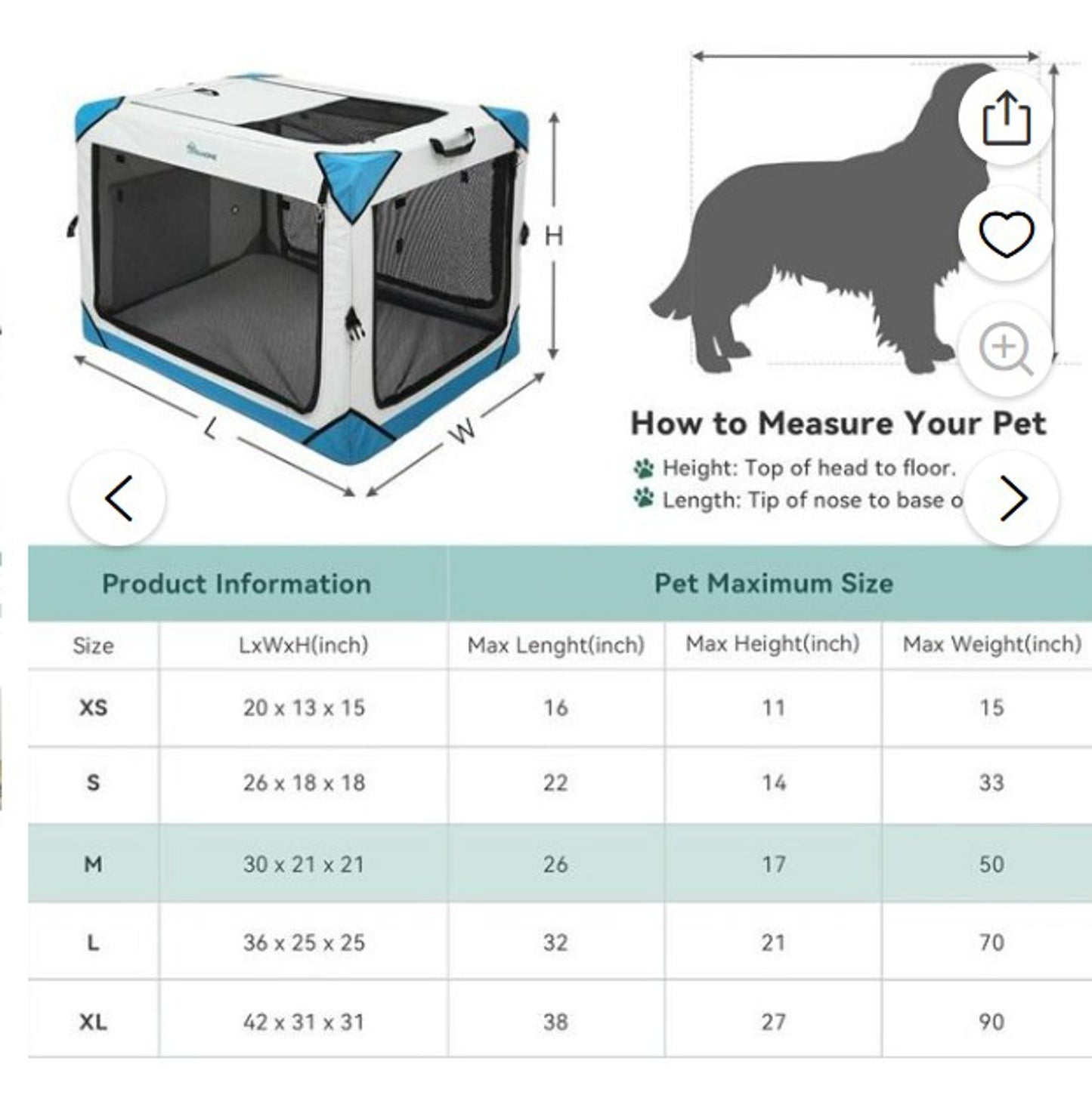 Collapsible 4-Door Soft Dog Crate Large Portable Travel Kennel w/ Mesh