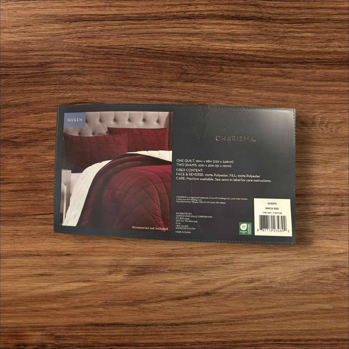Charisma 3-pc Corduroy & sherpa Quilt Set,Brick Red- Queen Size Free Magic Bag