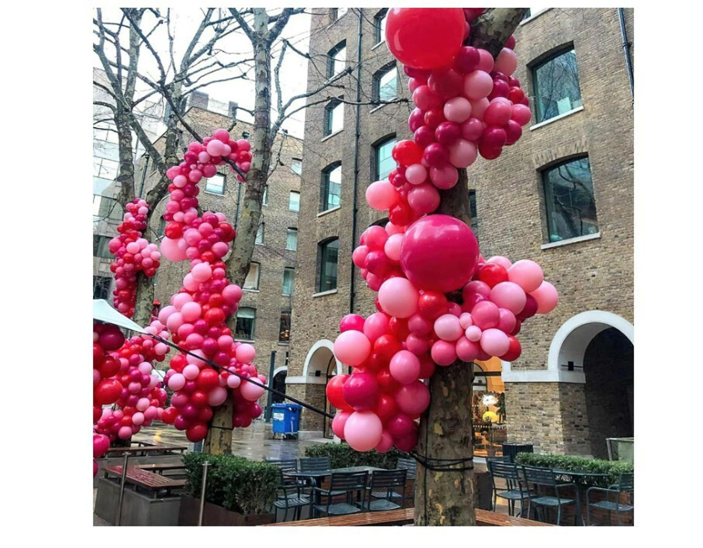 130PCS Hot Pink Balloons Garland Arch Kit, Different Sizes 18 12 10 5 Inch Latex