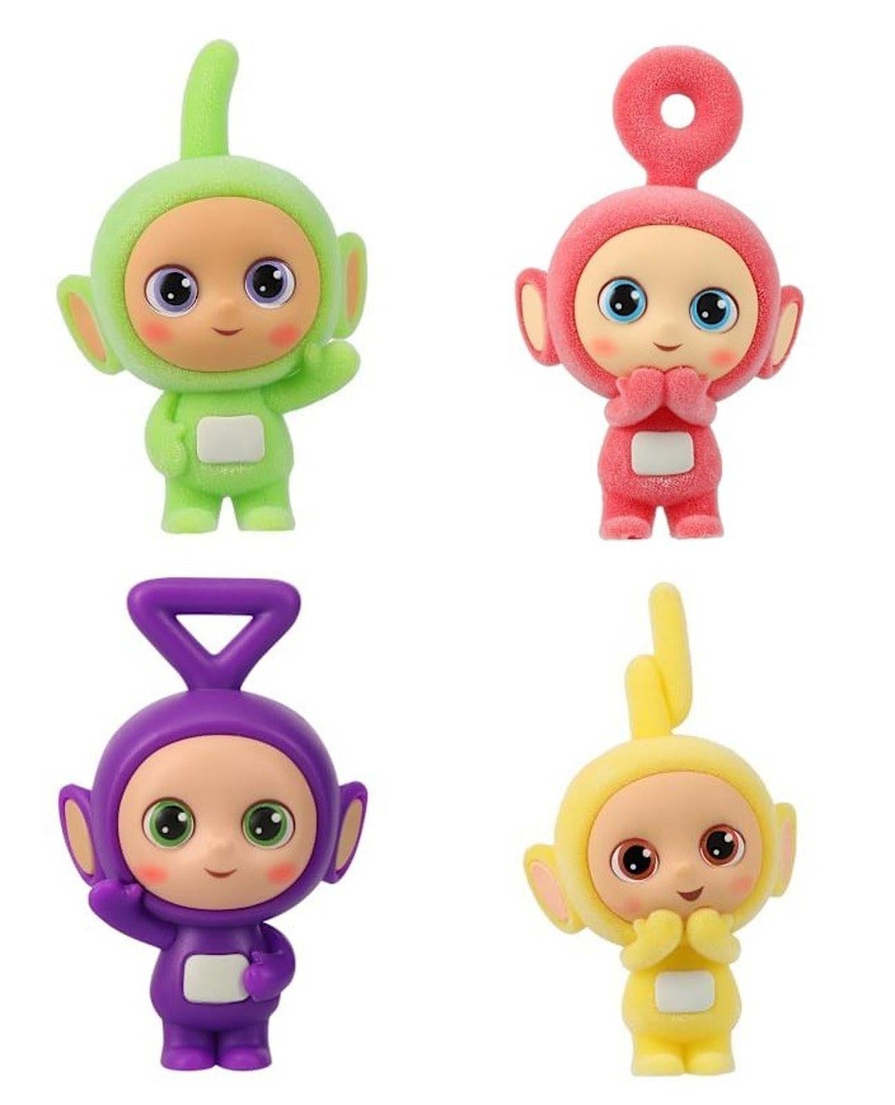 Teletubbies TLS CheeBee Set of 4 Flocked Mini Figures 2.5" Tinky Winky Po Dipsy