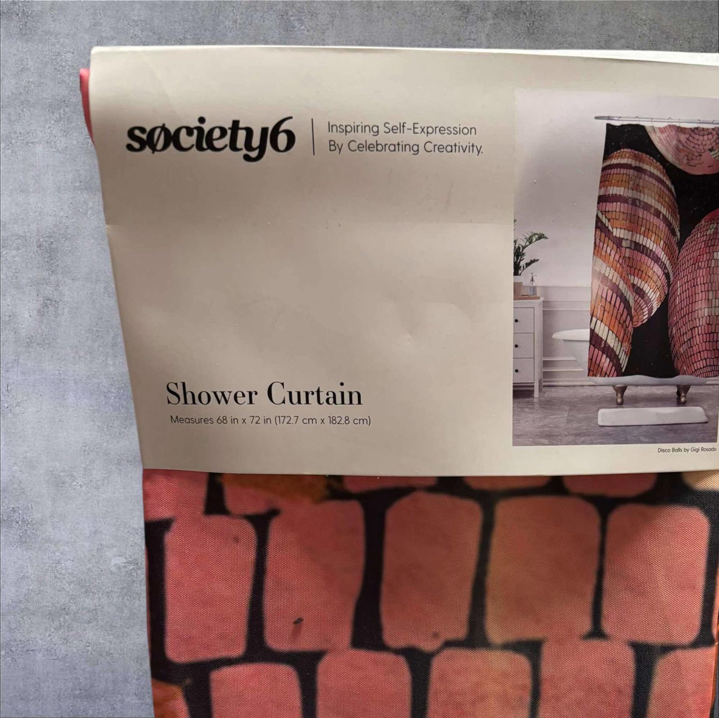 Society6 Disco Balls Cloth Shower Curtain by Gigi Rosado - Machine Washable