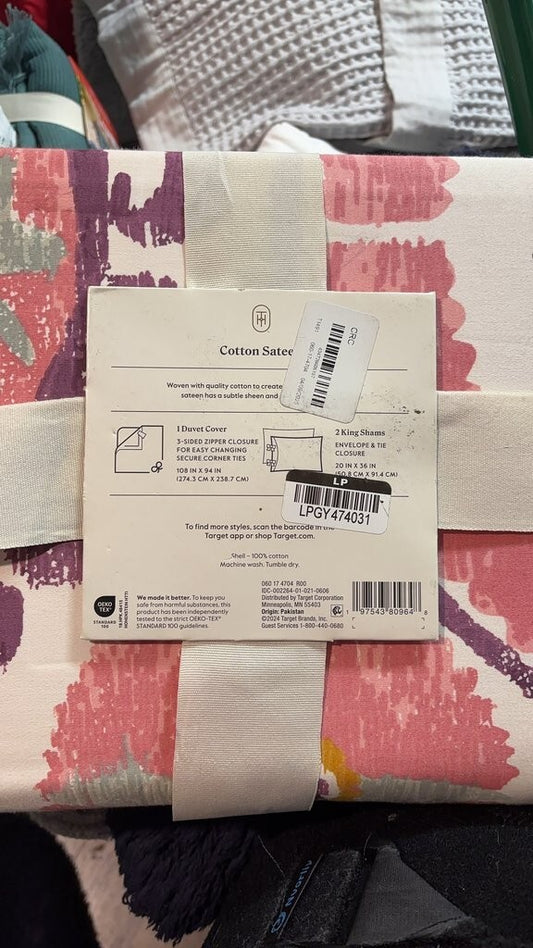 Threshold King Printed Cotton Duvet Cover Set 3-Piece