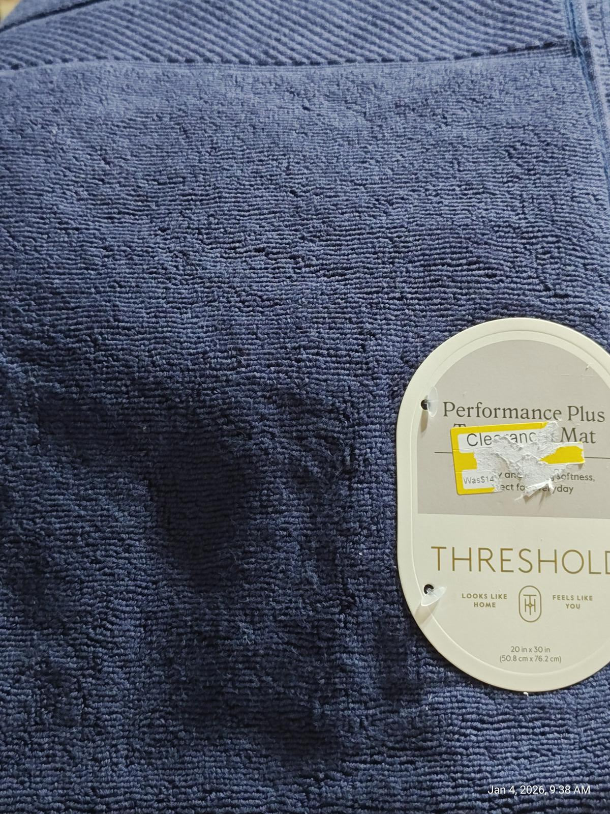 100% Cotton Fade Resistant Performance Plus Towel Bath Mat Threshold NAVY