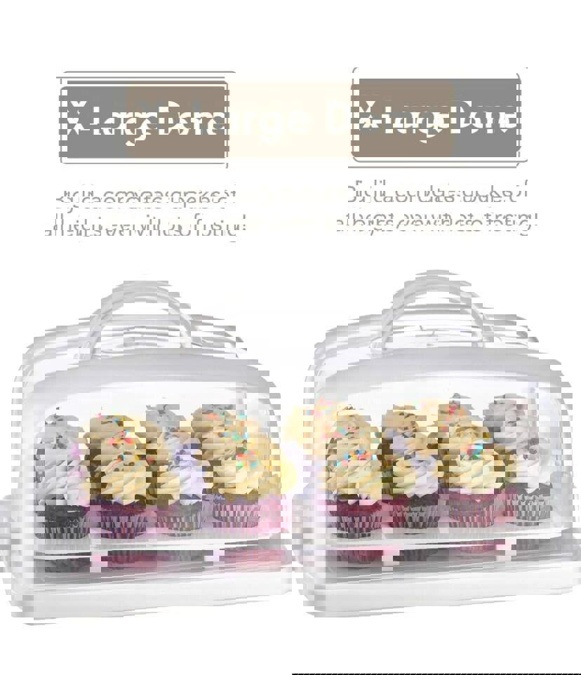 Cake Carrier with Lid, Cake Holder Cupcake Container for 12 Cupcakes 2 in 1 P...