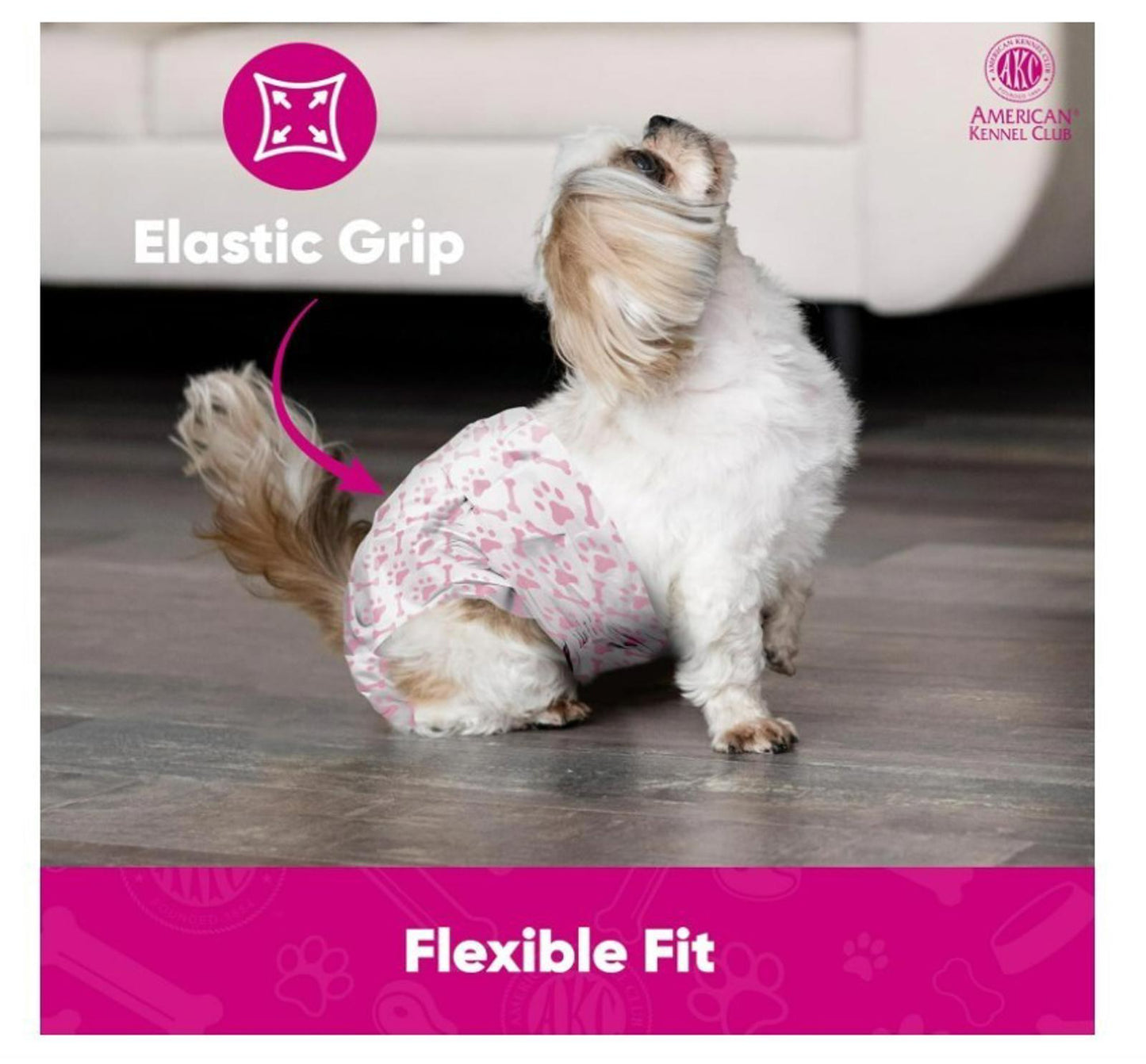 AKC Female Dog Wrap, Disposable Diapers with Wetness indicator, Large 50 Count