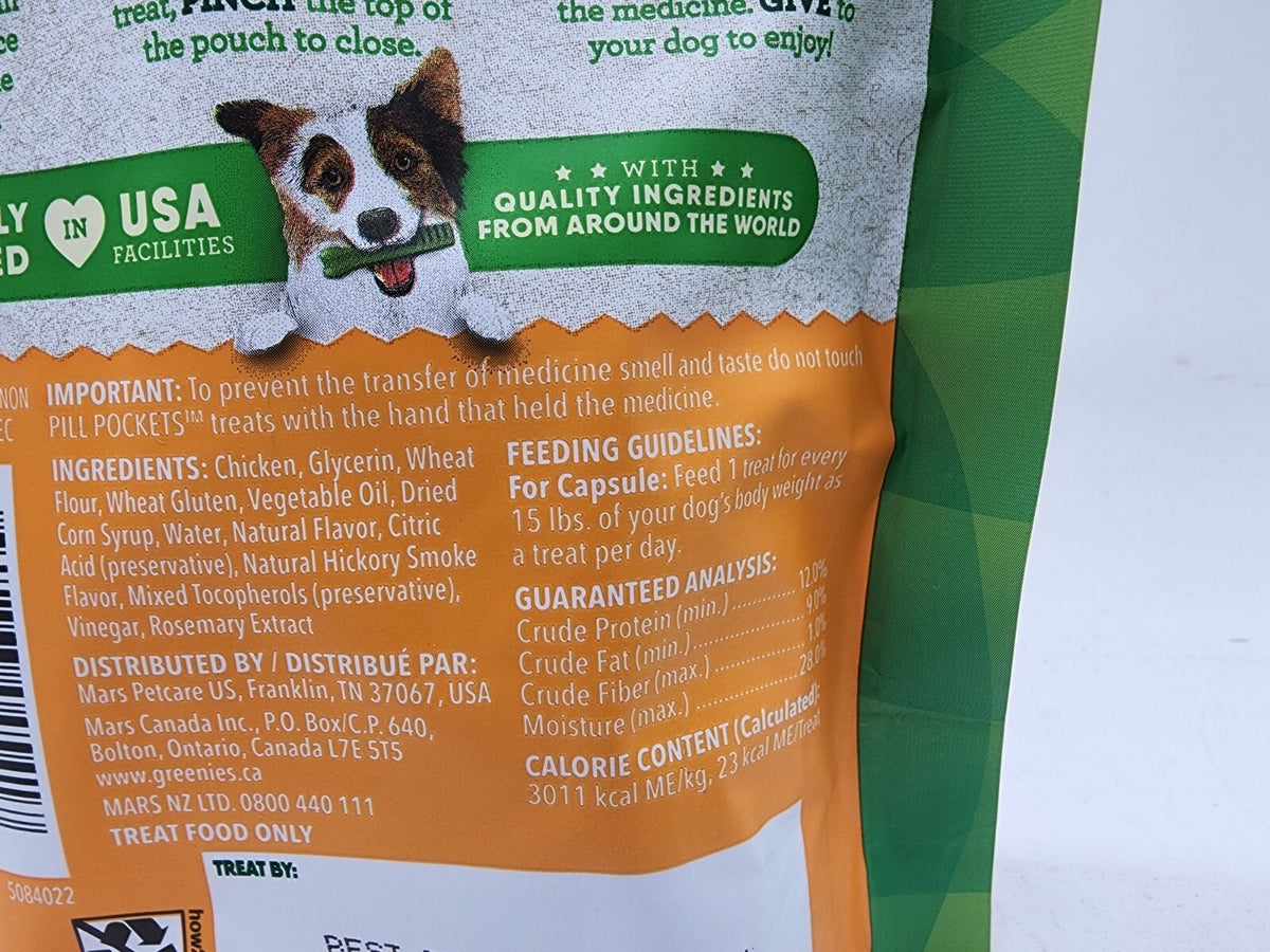GREENIES Pill Pockets Chicken 7.9 oz 30 Count Capsule Size Dog Treats