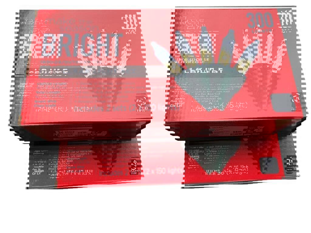 2packs Make the Season Bright Indoor Outdoor 300 Clear String Lights
