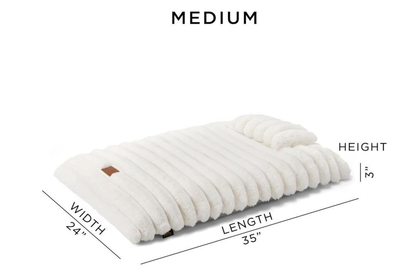 T & C Luxe Ribbed Soft Stripe Pillow Crate Mat Pet Bed, Machine Washable Co...