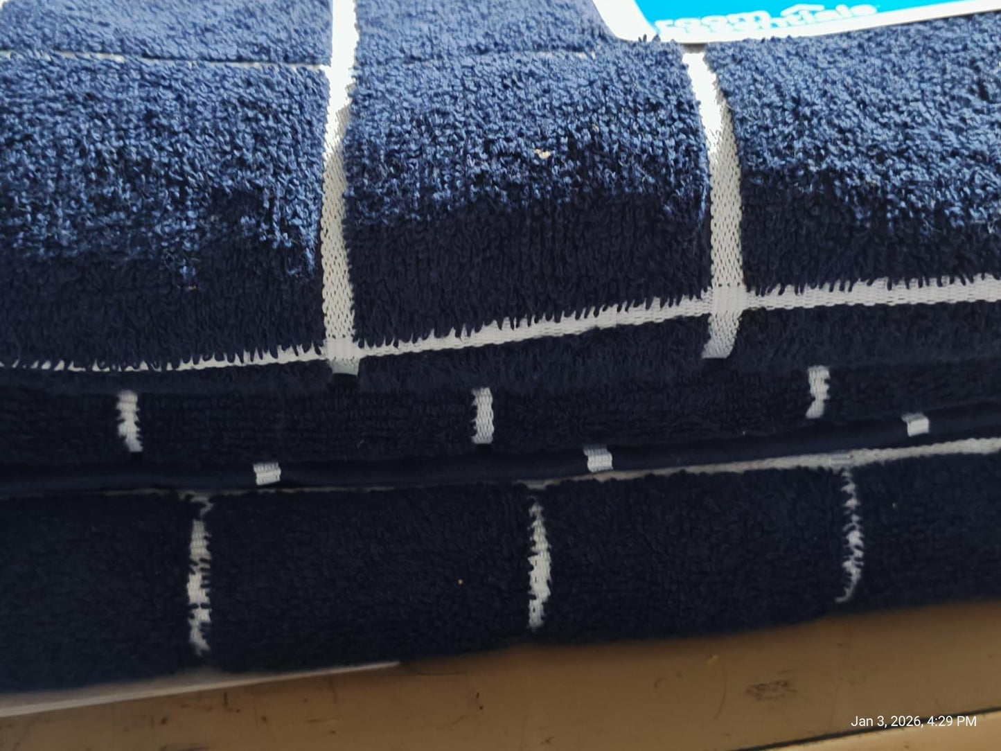 3 Pack Bath Towel Navy Everyday Bath Towel - Room Essential