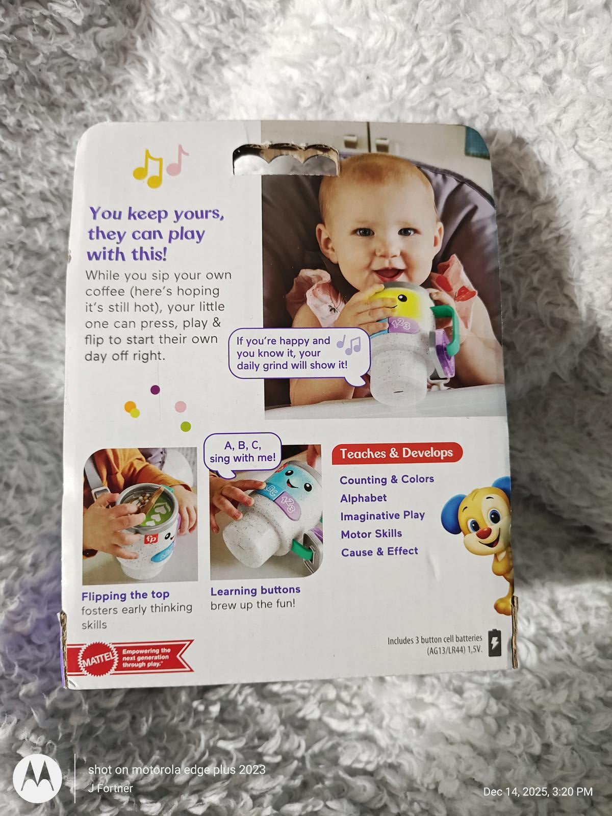 Laugh Learn Wake Up Coffee Mug Interactive Toy for Babies Toddlers