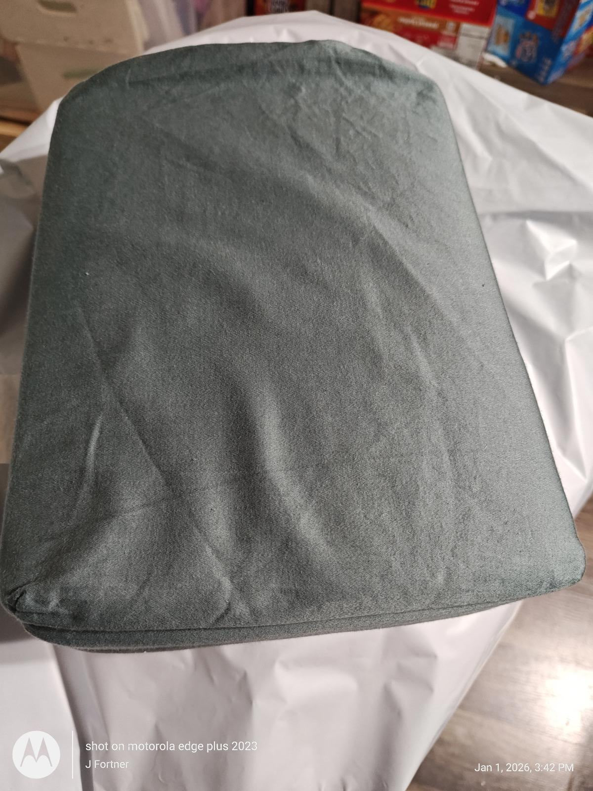 NEW Casaluna Percale FULL Solid Sheet Set Full 100% Cotton Green
