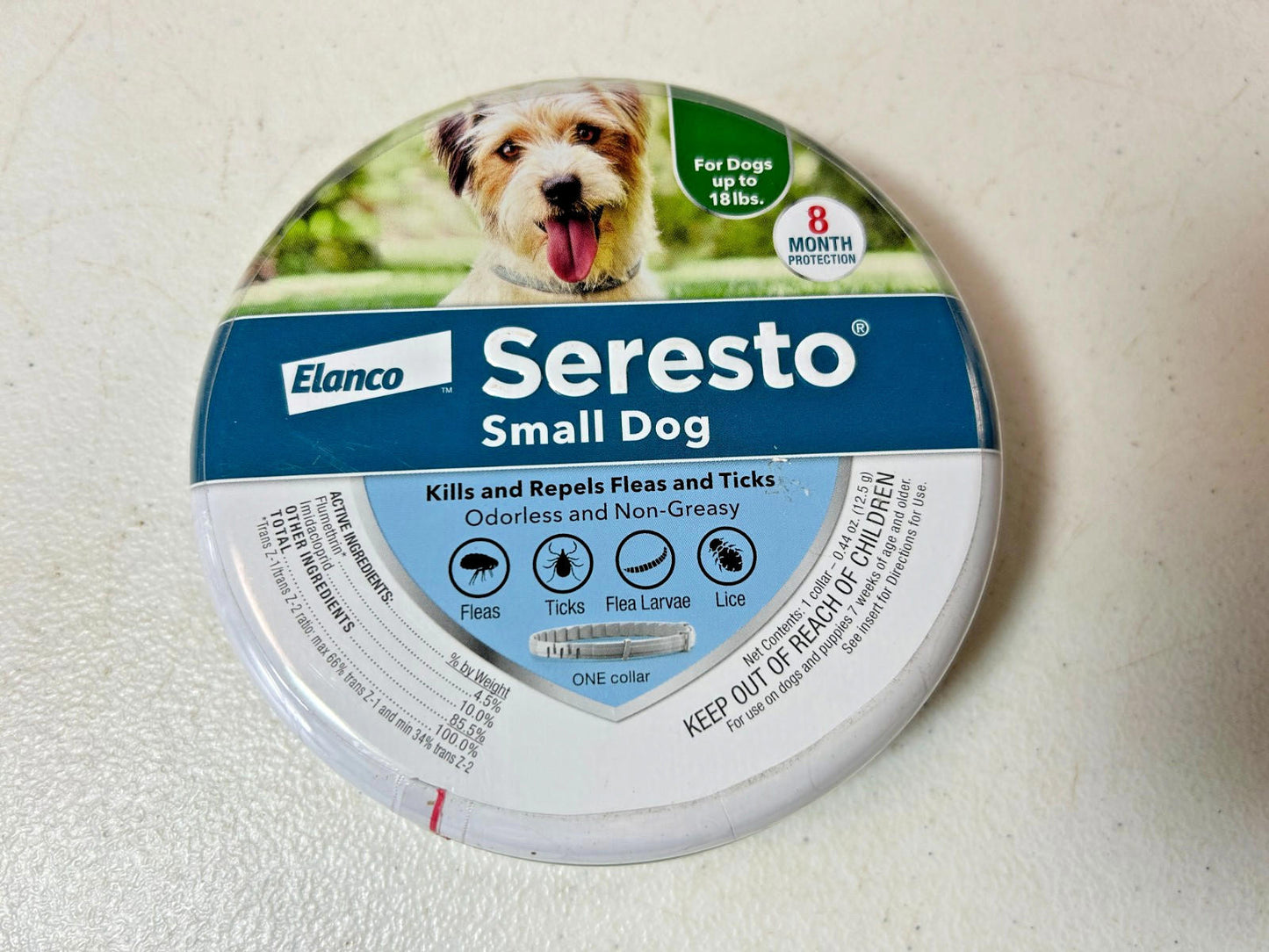 Flea & Tick Collar, Small Dog up to 18 lbs., Lasts 8 months