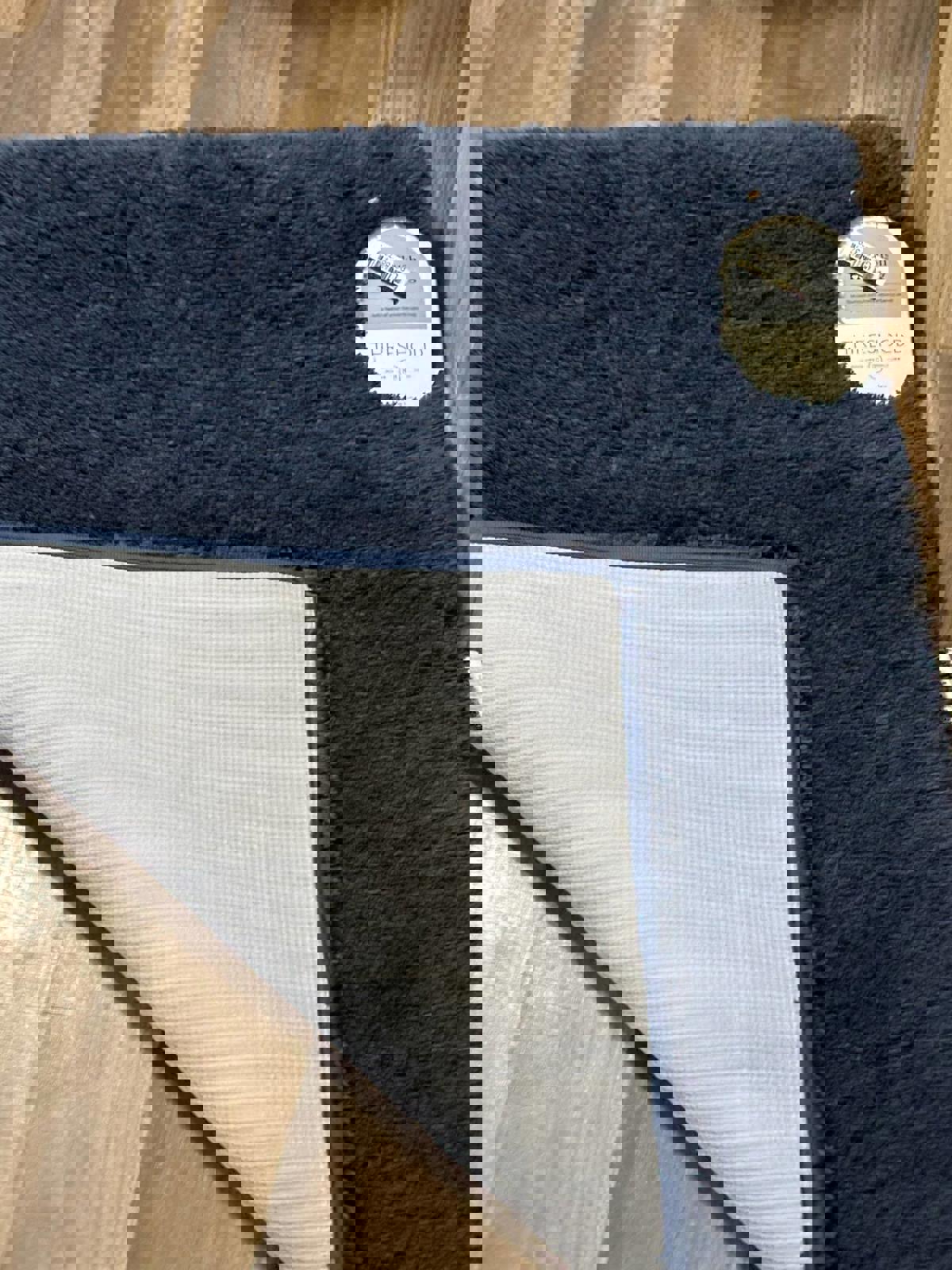 Threshold Spa Plush 24" by 40" Bath Rug Non-Slip Backing , Navy Blue
