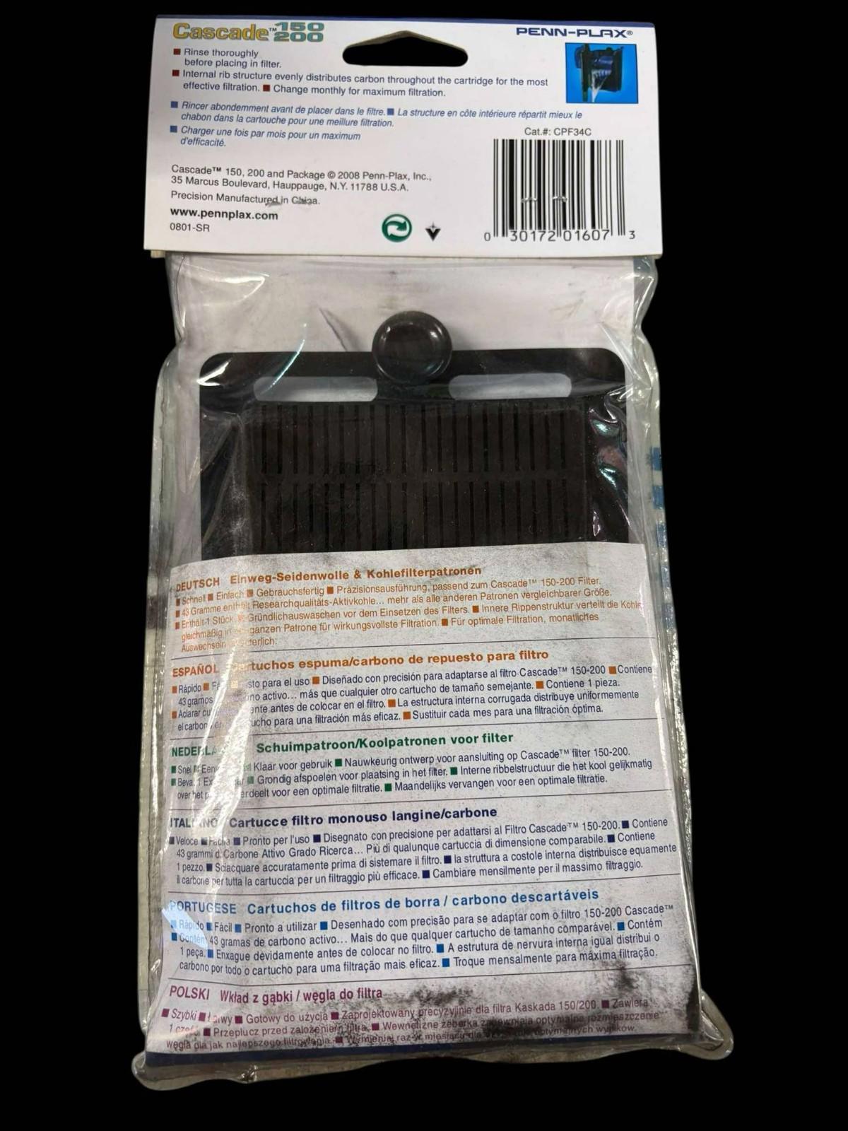 Penn-Plax CPF34C3 Cascade Power Filter Replacement Cart Pack of 1 for 150/200