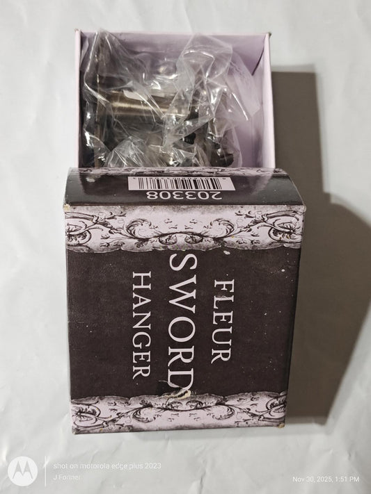Hanger Set Fleur De Lis Pewter Wall Mount Hooks Sword etc Holder