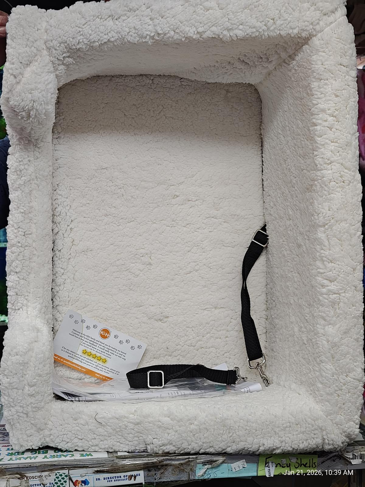 K & H Pet Car Rectangle Booster Pet Seat Large GREY 21.5” X 16” X 14”