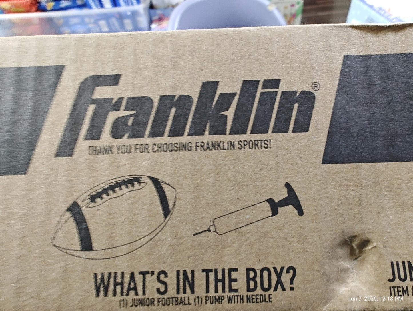 Franklin Sports Official Junior 1000 Size Football with Pump Brown