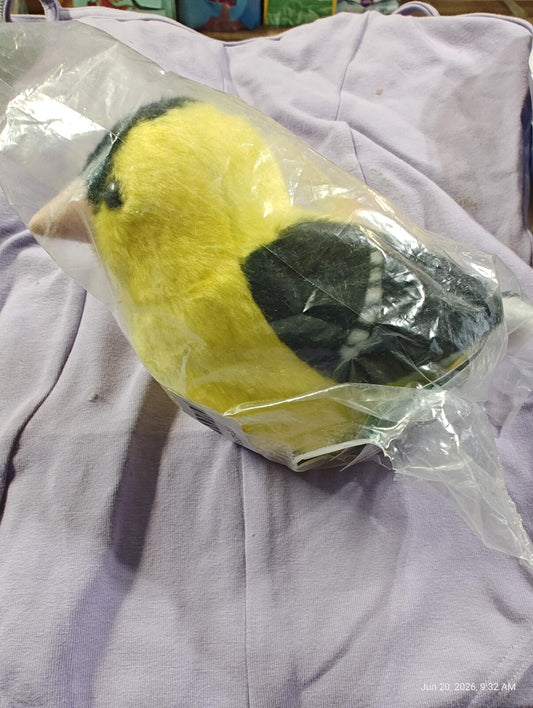Wild Republic Audubon Plush Birds Chirping American Goldfinch Backyard Series 1
