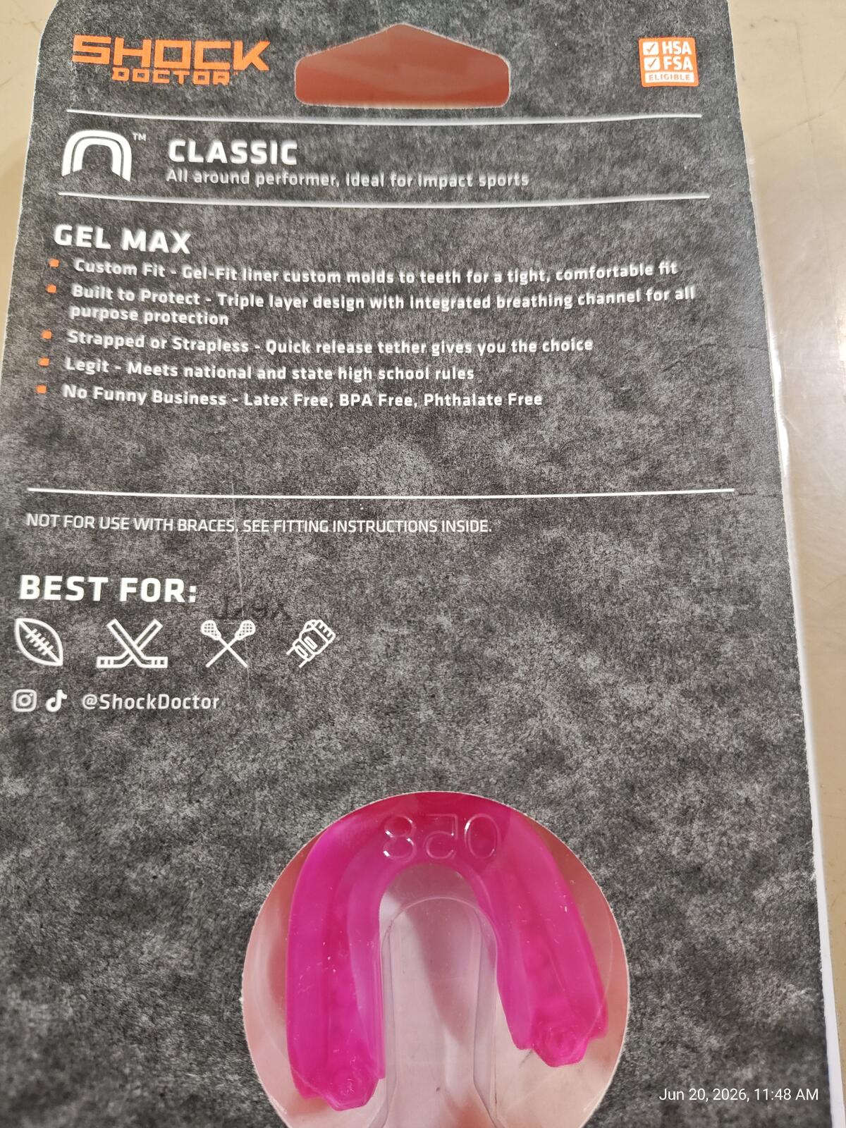 Shock Doctor Gel Max Youth -10 Pink Brand New Never opened