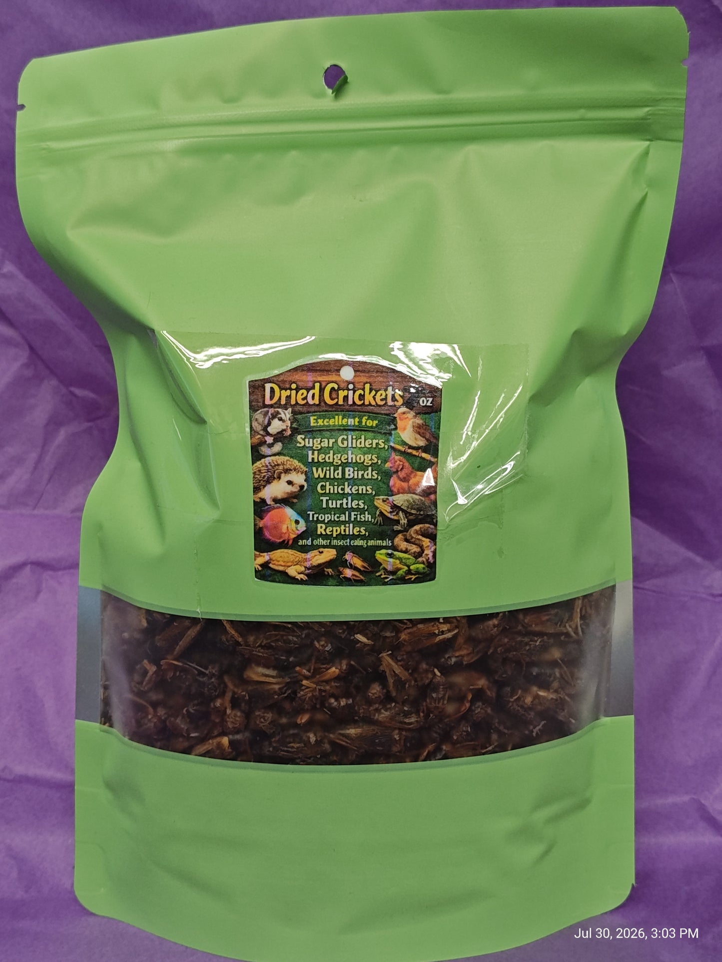Super Cricket Bag (Dried Crickets ) 7 oz Resealable Bag