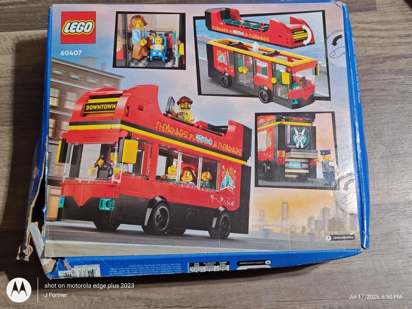 LEGO City Red Double-Decker Sightseeing Bus Toy, London Bus 60407