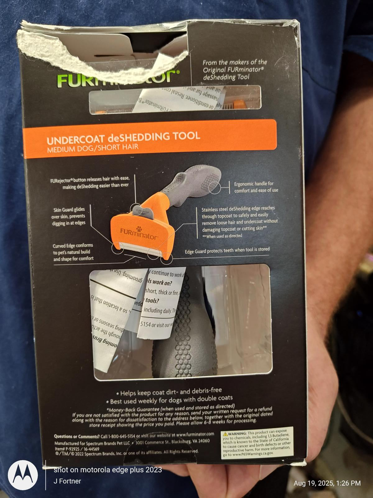 Undercoat Deshedding Tool, MEDIUM Dog, Short Hair - Slight Box damage