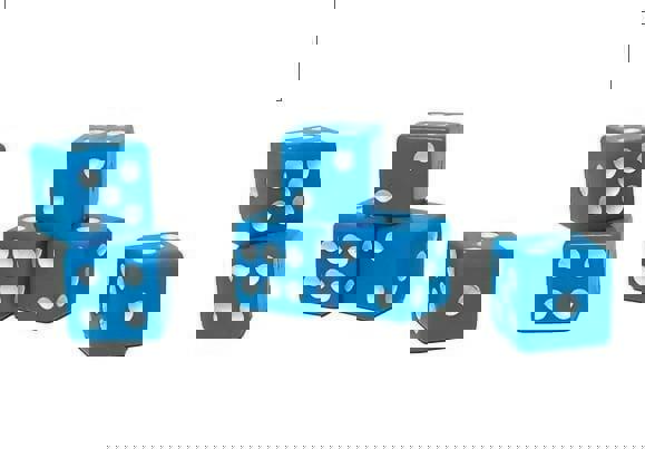 Dice 18 Count Brande New in Package Blue with White