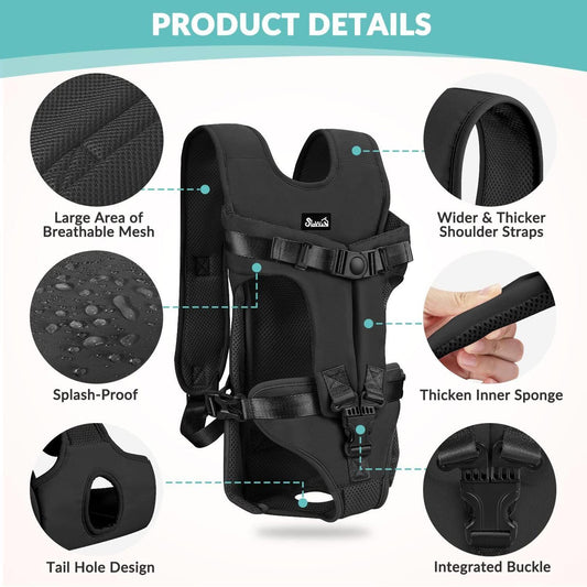Baby Carrier with breathable mesh, wider shoulder straps, and splash-proof design for comfort.