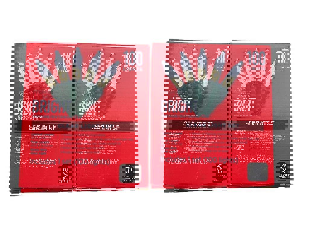 Make the Season Bright 100-Count Clear Light Set 20 Ft Green Wire Indoor/Outdoor