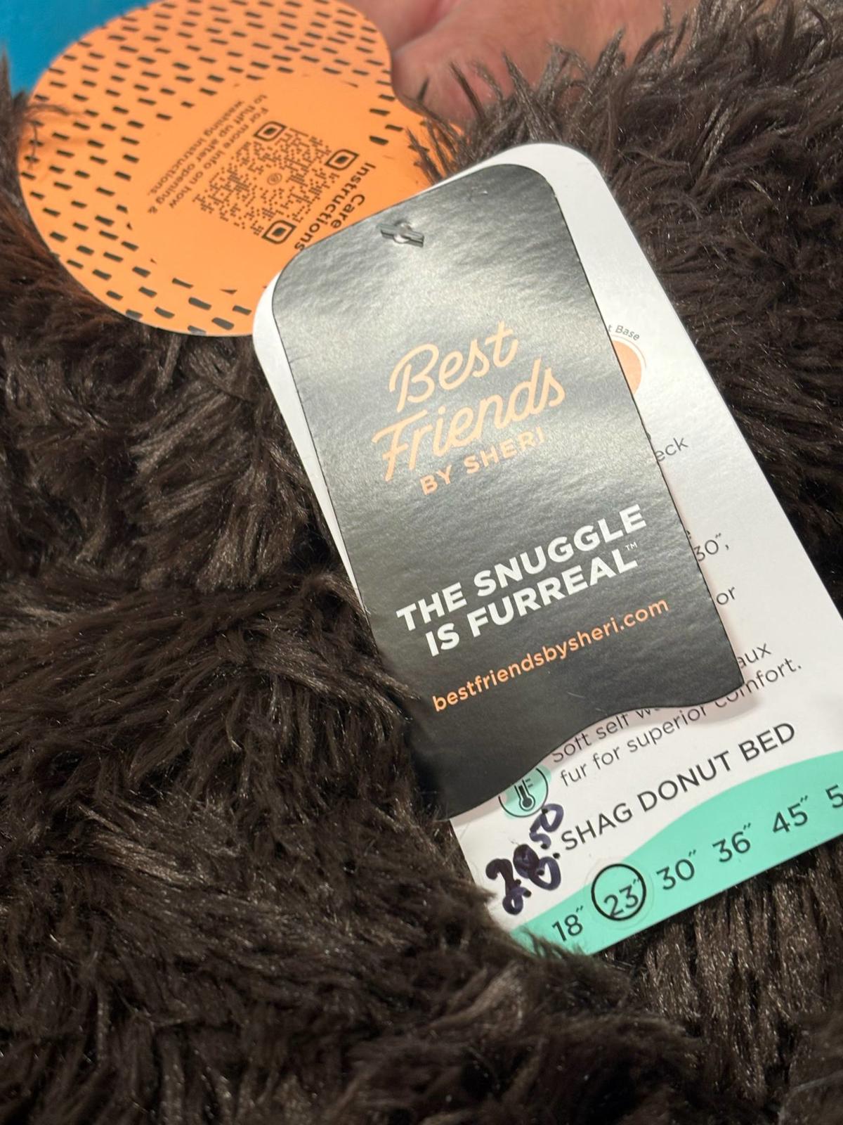 Best Friends by Sheri shag donut bed featuring soft, fluffy texture for ultimate comfort.