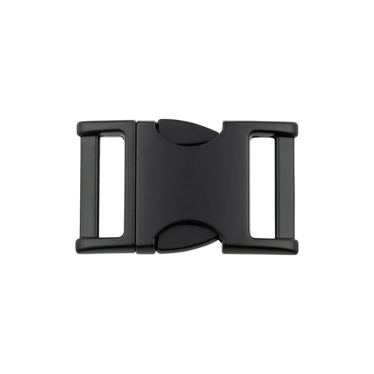 Black Plastic Buckle featuring a sturdy design for belts and straps.