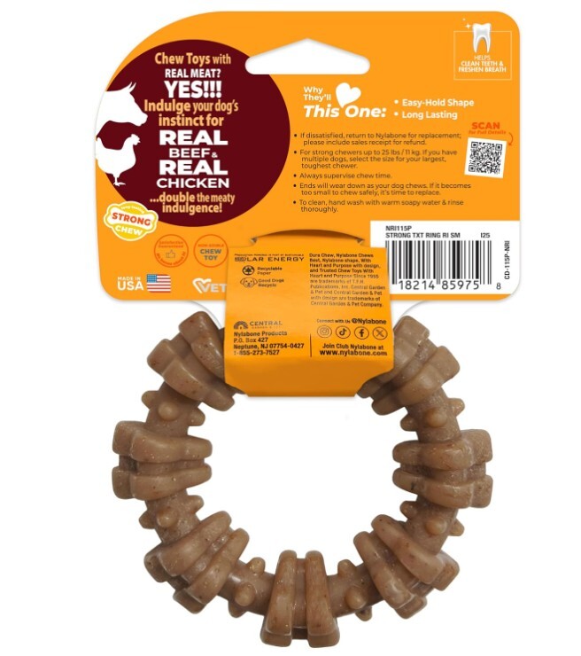 Strong Chew Ring Dog Chew Toy Made with Real Beef & Chicken