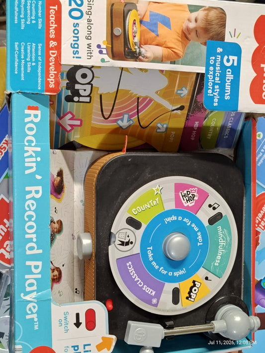 Fisher-Price Rockin’ Record Player Musical Toy W/Turntable & 5 Albums