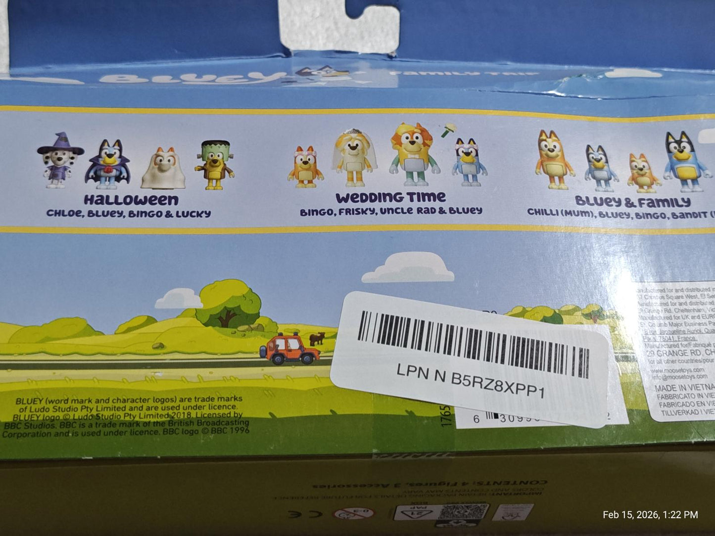 Bluey Halloween and Wedding Time character set featuring Bluey, Bingo, and friends.