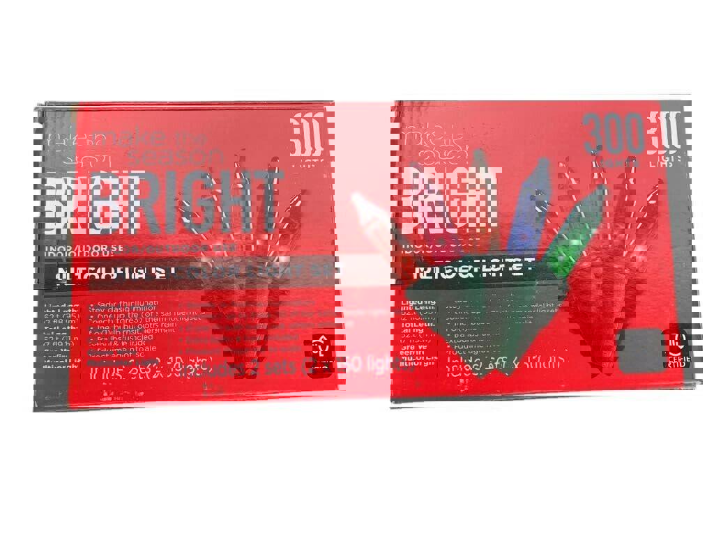 Make the Season Bright 300 Multicolor String Lights Indoor/Outdoor 1 box