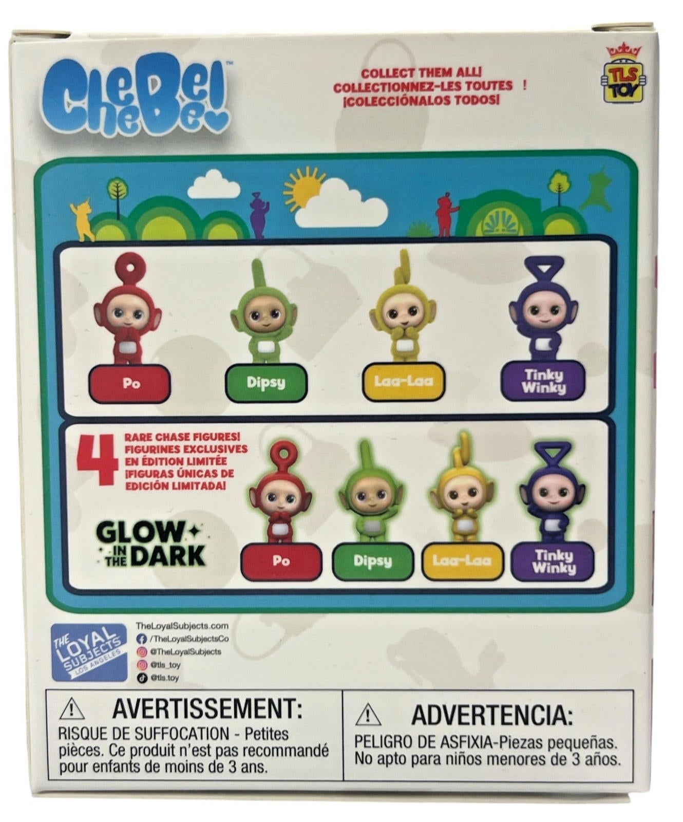 Teletubbies TLS CheeBee Set of 4 Flocked Mini Figures 2.5" Tinky Winky Po Dipsy