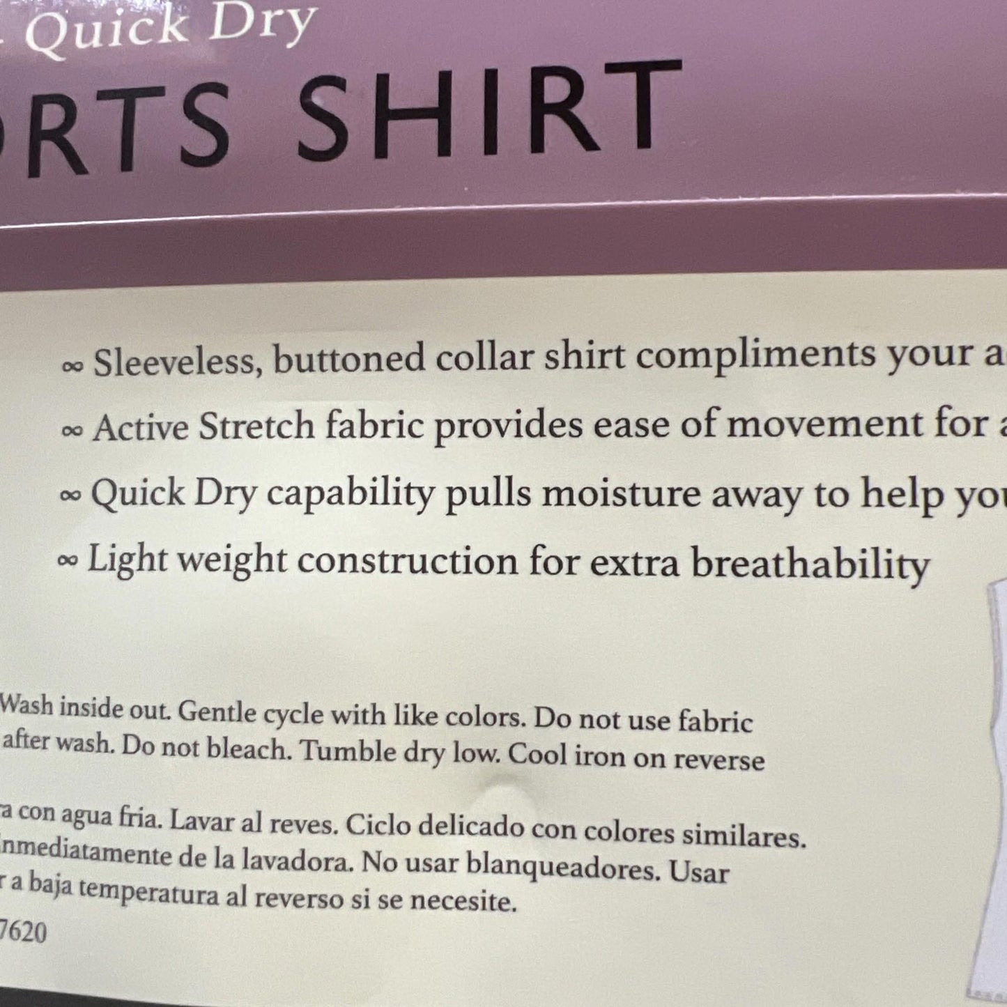 Collette Love Active Stretch Quick Dry Sports Shirt Sleeveless Medium White