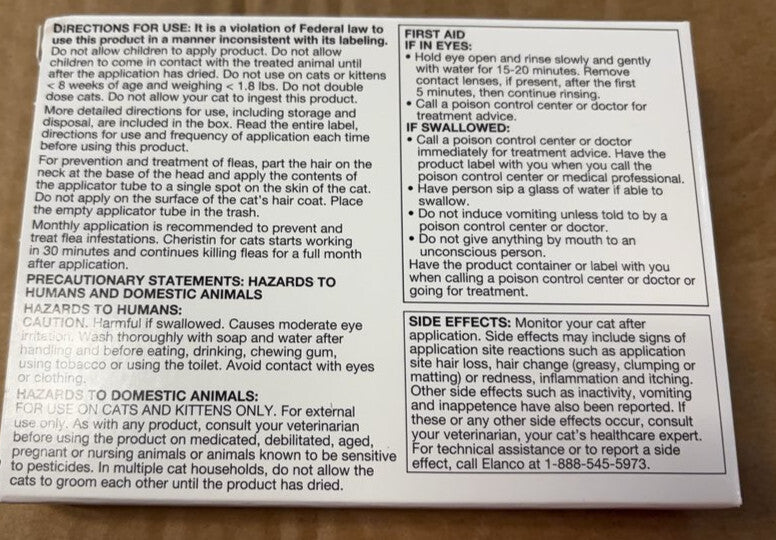 Cheristin for Cats Flea Treatment